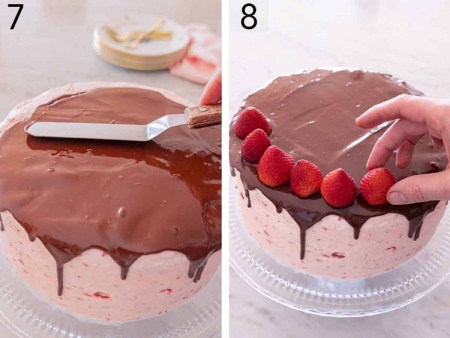 طرز تهیه کیک توت فرنگی شکلاتی
