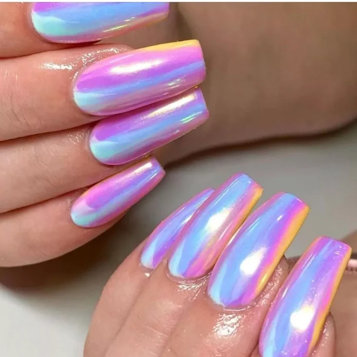 ناخن هفت رنگ فانتزی