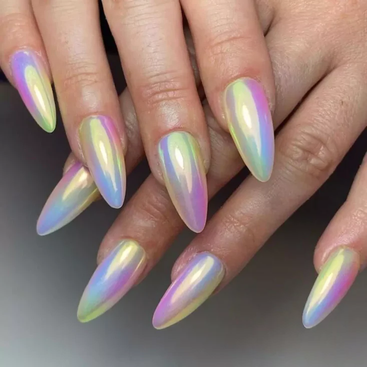 ناخن هفت رنگ دخترانه