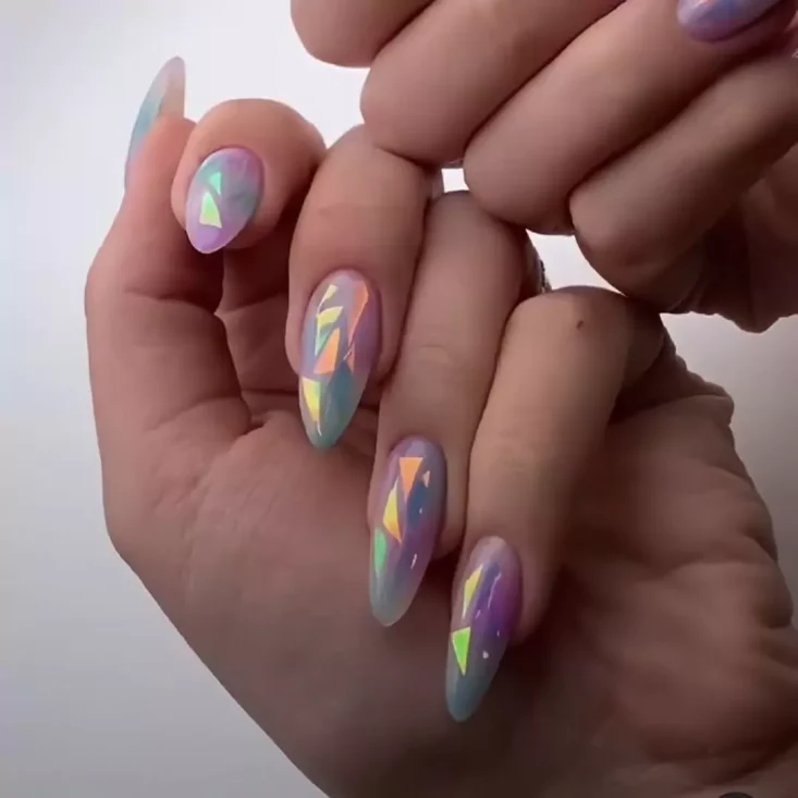 ناخن هفت رنگ فانتزی و خاص