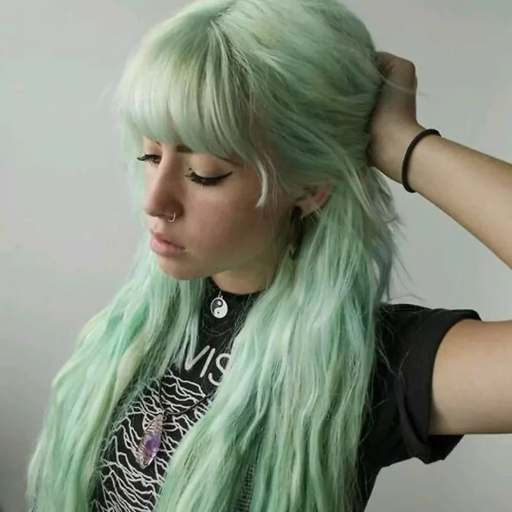 رنگ موی سبز نعنایی دخترانه