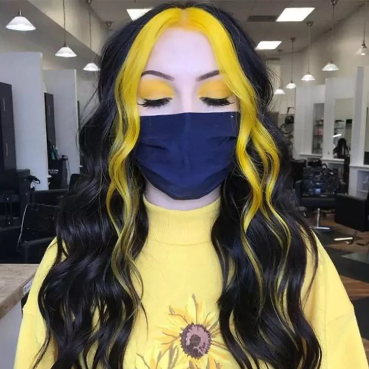 رنگ موی فیس فریم دخترانه زرد خاص