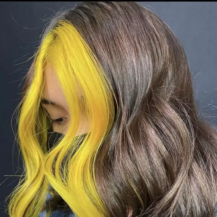 رنگ موی فیس فریم دخترانه زرد