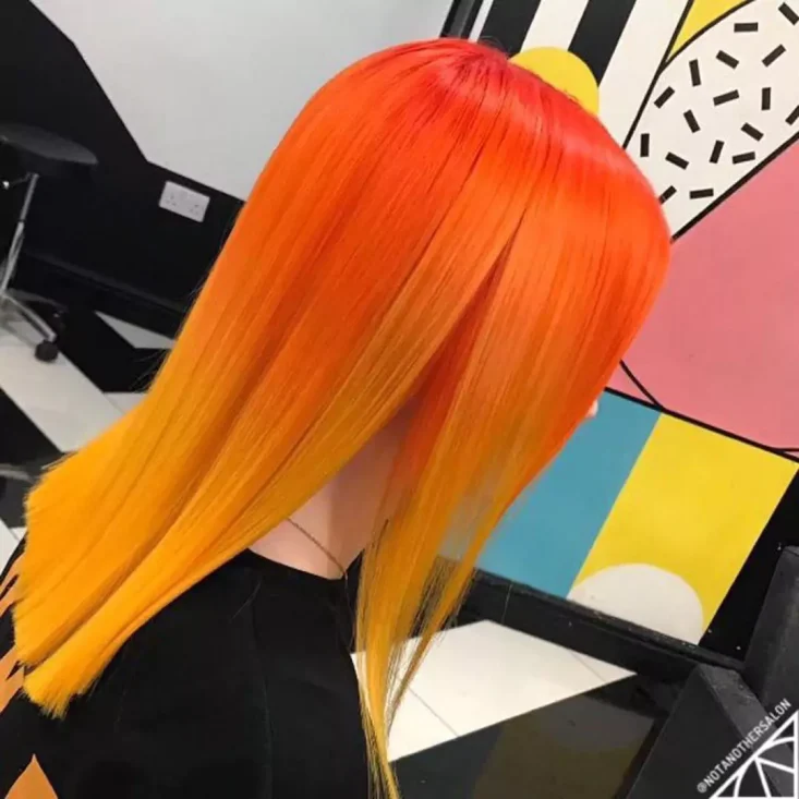 رنگ موی زرد و نارنجی آمبره
