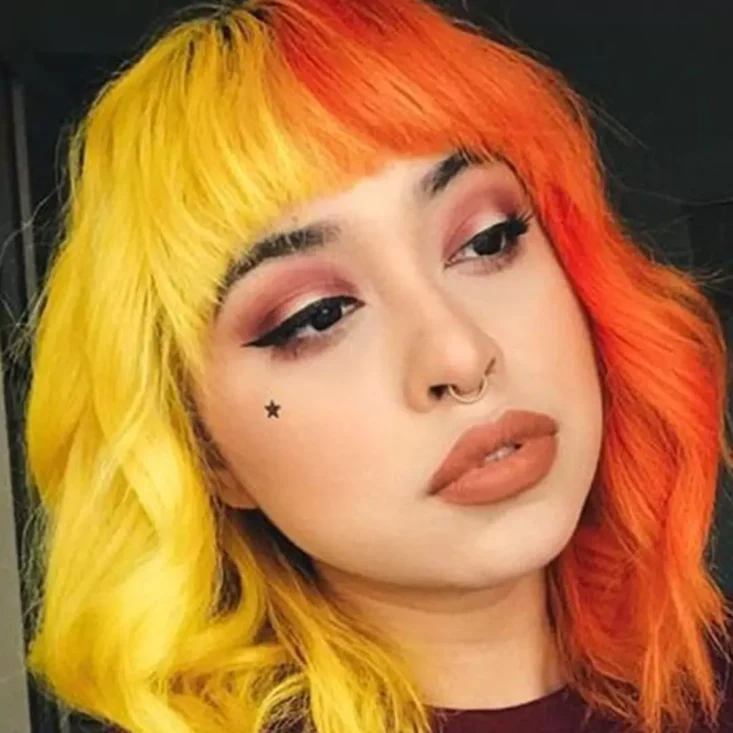 رنگ موی زرد و نارنجی چتری