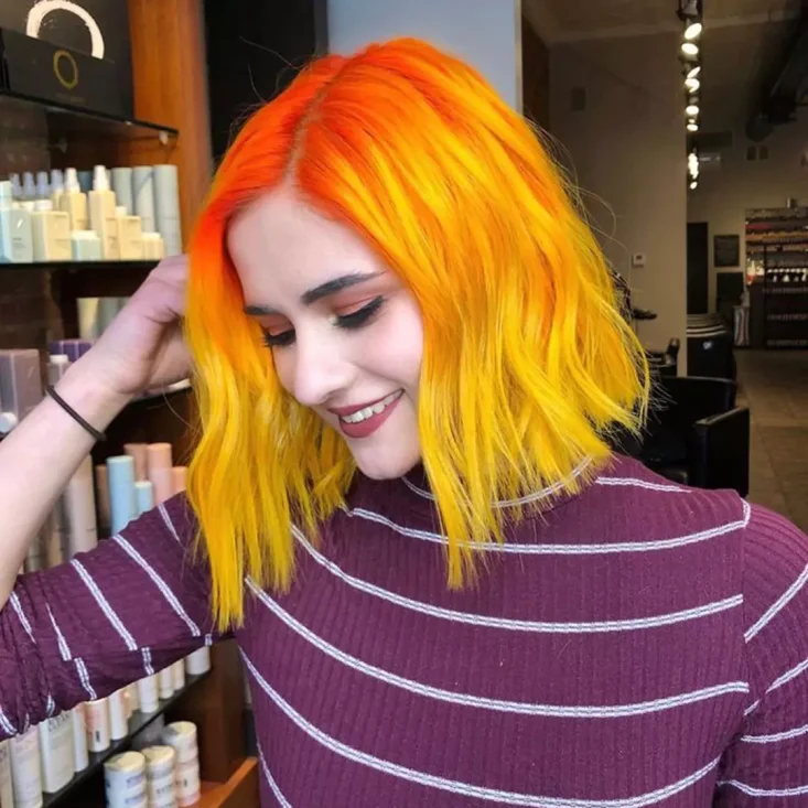 رنگ موی زرد و نارنجی خاص و جذاب