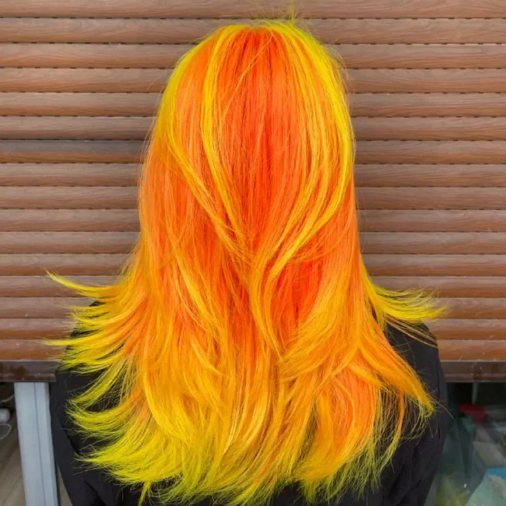 رنگ موی زرد و نارنجی زنانه
