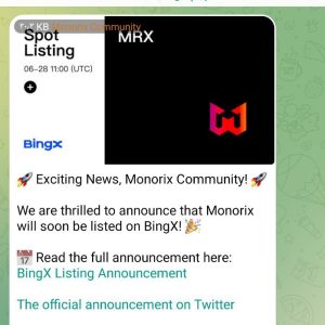 پروژه مونوریکس بازی کلیکی پروژه monorix (توکن #Mrx) لیست خواهد شد
